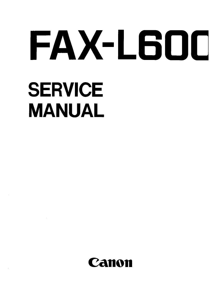 Canon FAX L600 Parts and Service Manual-1